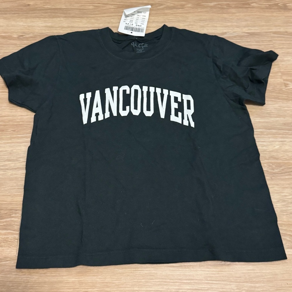Brandy Melville Dark Green Tee with Vancouver Print